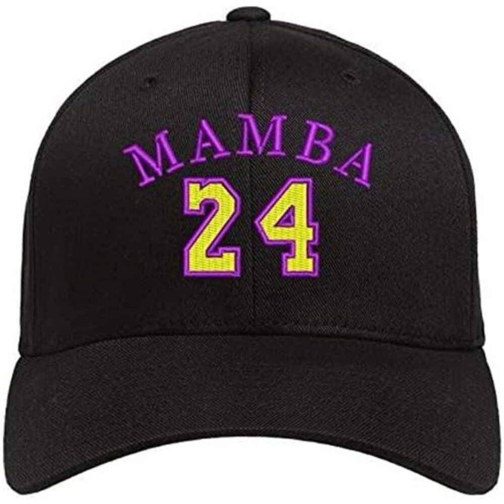 Mamba 24 Men Women Cotton Hat Adjustable Strapback Baseball Cap Black